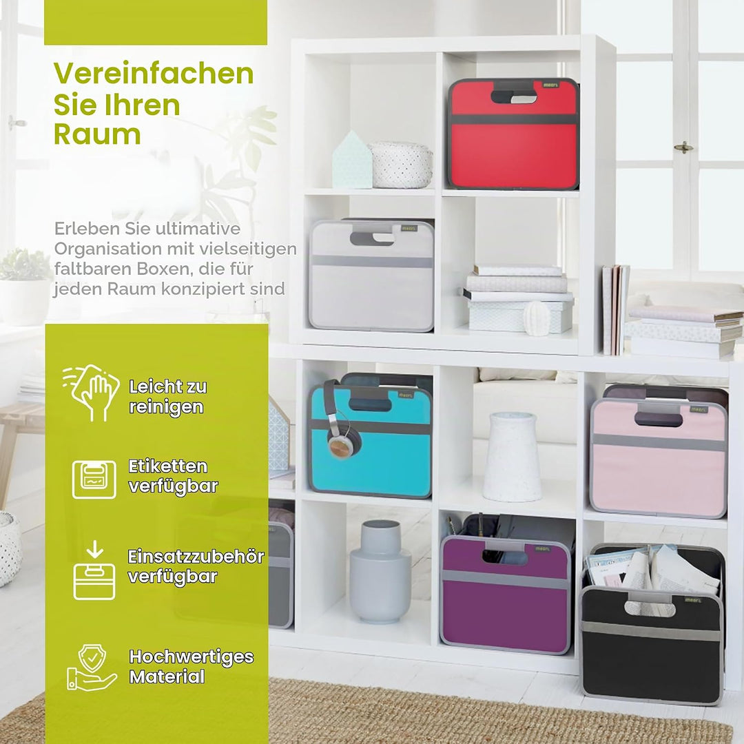 Meori Aufbewahrungsbox faltbar Traglast 30 kg - 32cm 26,5cm 27.5cm Grösse S - schwarz Schwarz Faltbo