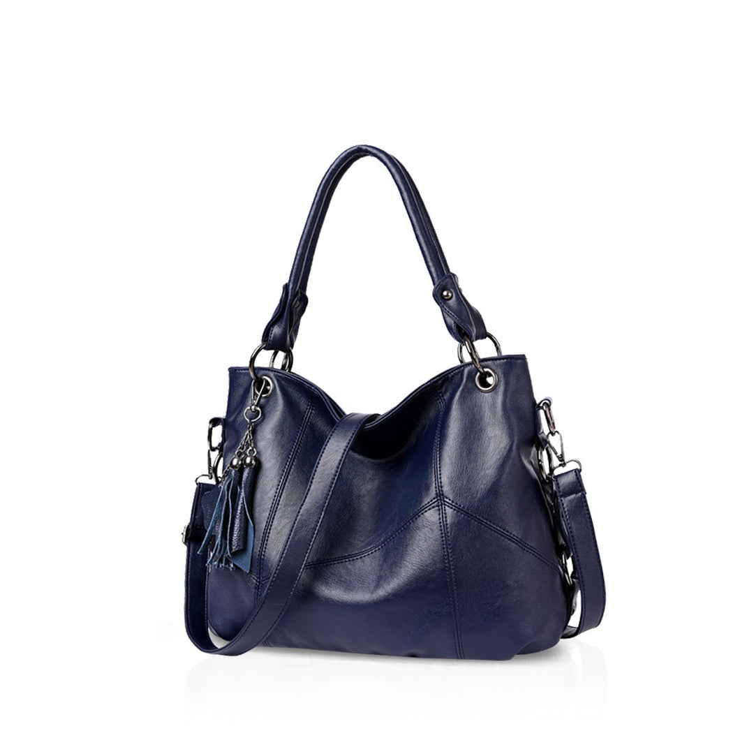 NICOLE & DORIS Fashion Damen Schultertasche Einfache Umhängetasche für Damen Soft PU Leder Blau