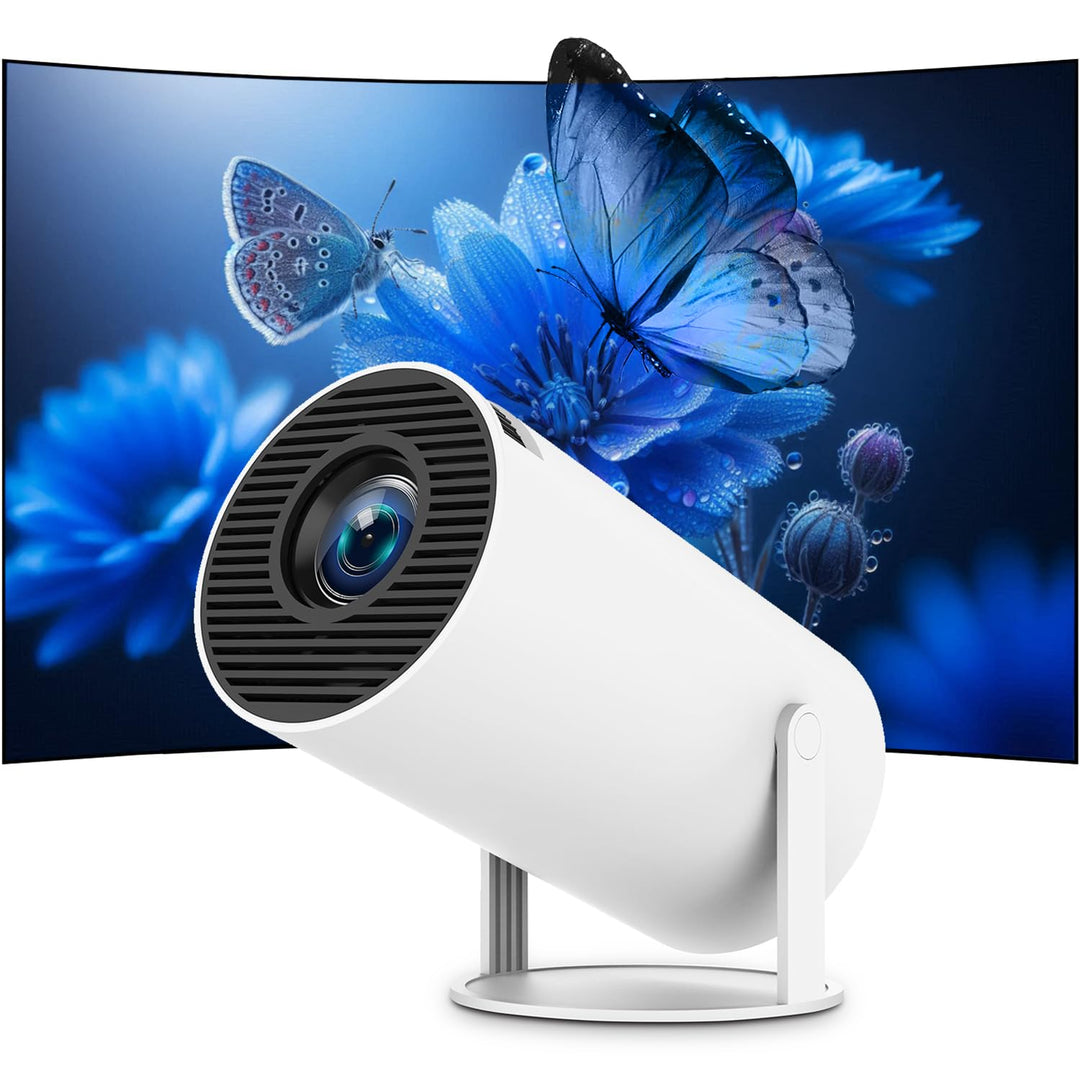 Video-Beamer Mini Beamerr 4K 1080P Full HD Kompatibel mit Android und Netflix–WiFi 6 BT5.2 180° Rota