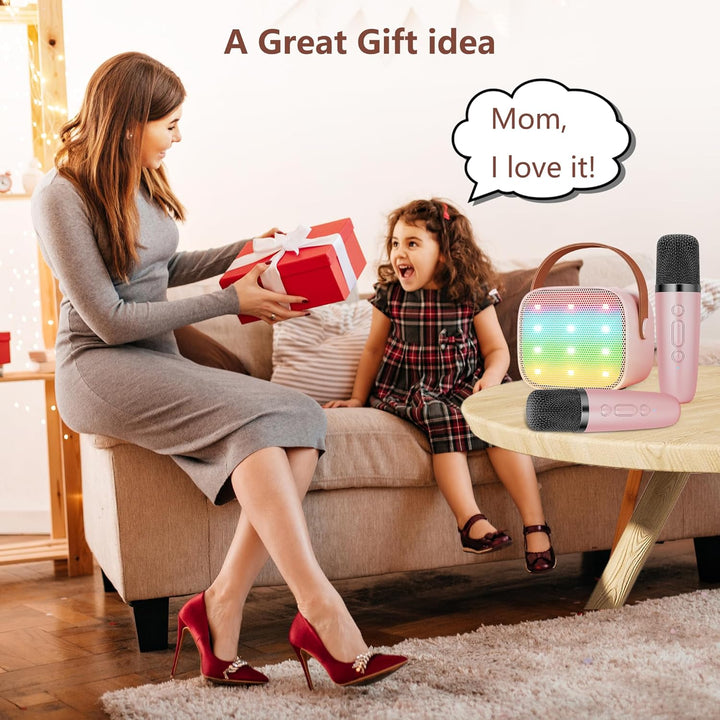 BONAOK Mikrofon Karaoke 2, Bluetooth Karaokemaschinen für Kinder Erwachsene, Tragbarer Karaoke-Playe