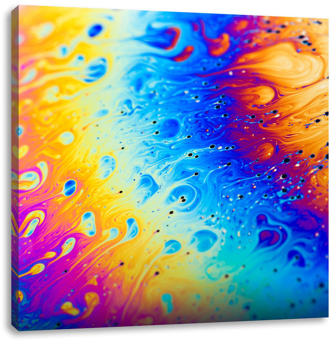 Pixxprint Bunte Farben, Format: 70x70 auf Leinwand, XXL riesige Bilder fertig gerahmt mit Keilrahmen