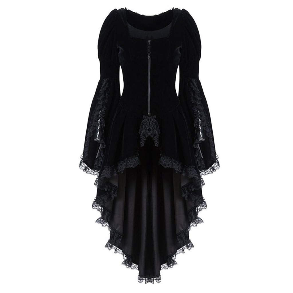 Damen Steampunk Jacke Gothic Frack Mantel Punk Gehrock Mittelalter Viktorianischen Spitze Mäntel Vin
