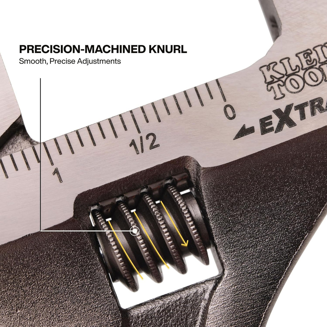 Klein Tools D509–8 Verstellbarer Schraubenschlüssel 20,3 cm mit extrabreiten Kiefer