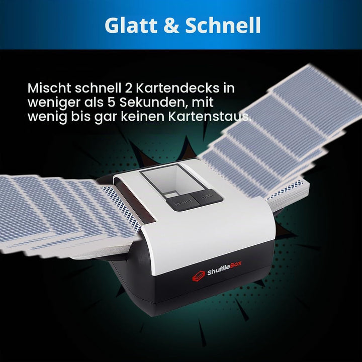 Shufflebox S1 automatischer Kartenmischer mit 2000mAh wiederaufladbarer eingebauter Batterie, 2-Deck