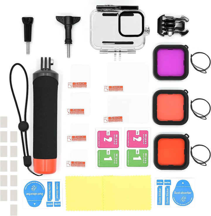 Zubehör Set Kit für GoPro Hero 13 Black, oGoDeal Wasserdicht Schutzhülle Gehäuse+Unterwasser Schwimm