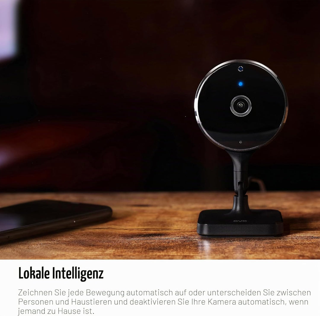 Eve Cam - Smarte Innenkamera, 1080p-Auflösung, WLAN, 100 Prozent Privatsphäre, HomeKit Secure Video,