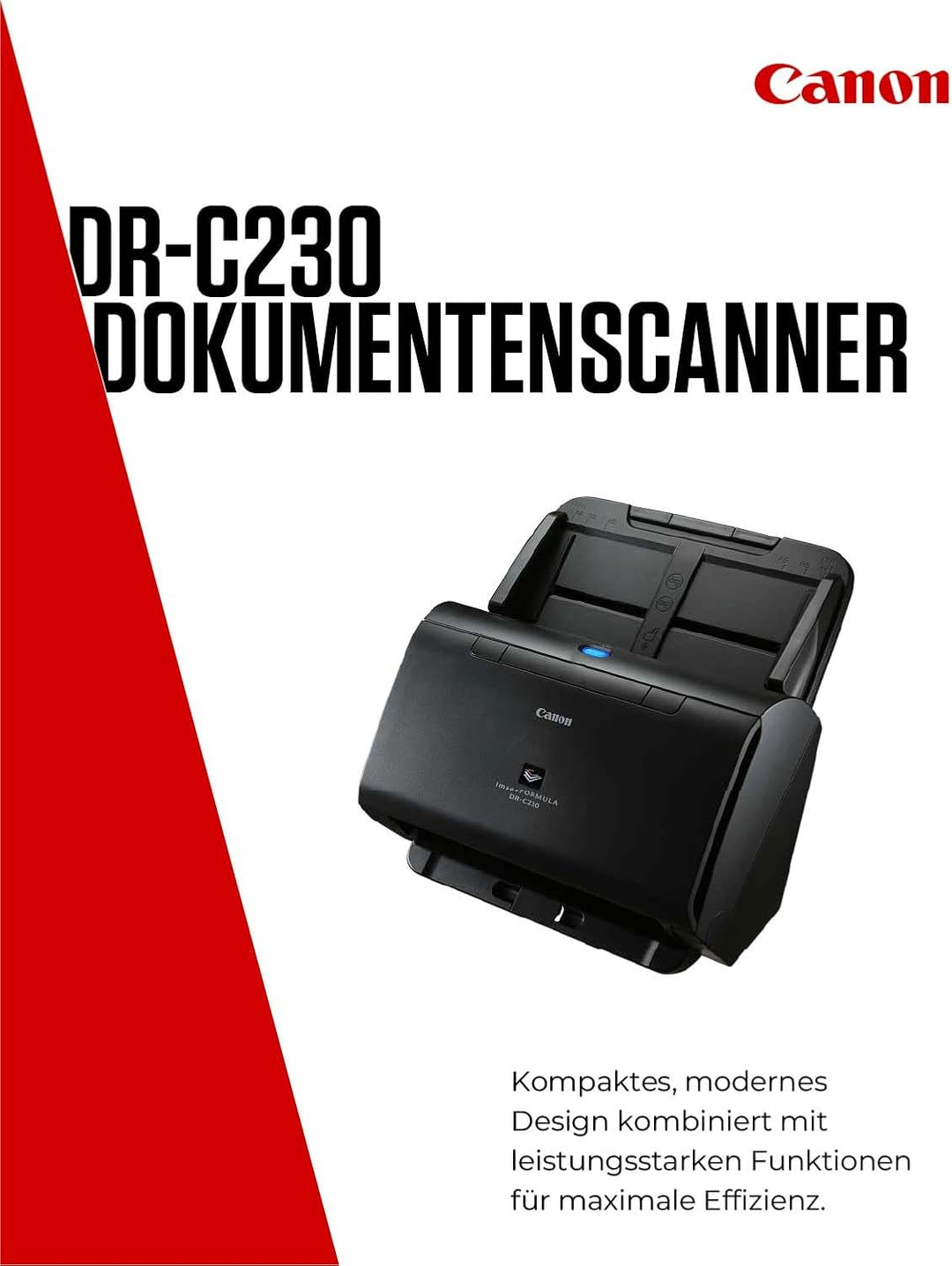 Canon DR-C230 imageFORMULA Scanner Dokumentenscanner (Duplex Einzug, 600 DPI, Farbscan, Canon Captur