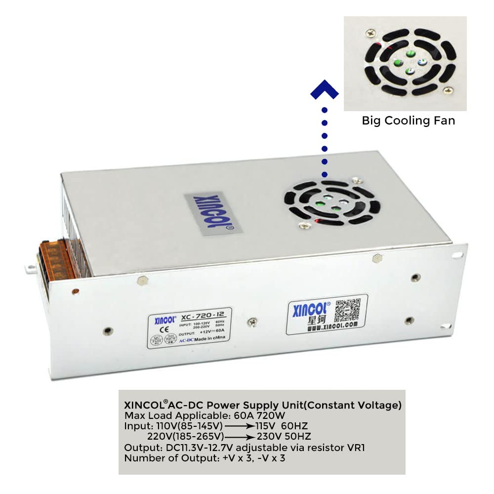 XINCOL AC-DC SMPS AC 110V/220V zu DC 12V 60A 720W LED Schalter Transformer Netzteil für LED-Streifen
