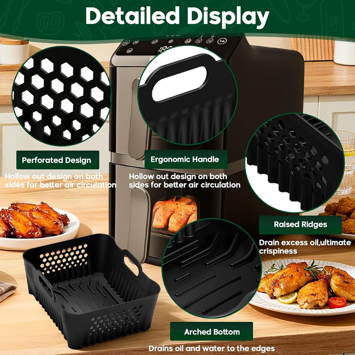Airfryer Zubehör für Philips 4000 Series Stacked Dual Basket 10L, Airfryer Silikonform für Cosori 8,