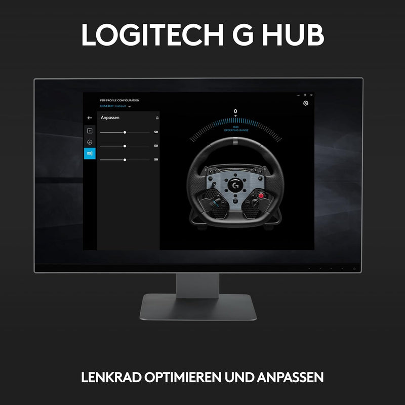 Logitech G PRO Rennlenkrad für PC, Direktantrieb 11 Nm, TRUEFORCE Force Feedback, magnetische Schalt