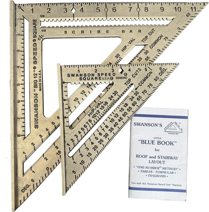 Swanson Tool Speed Square S0101 Geo-Dreieck mit Anschlagwinkel, 7" & 12" (inches) Combo 7" & 12" (in