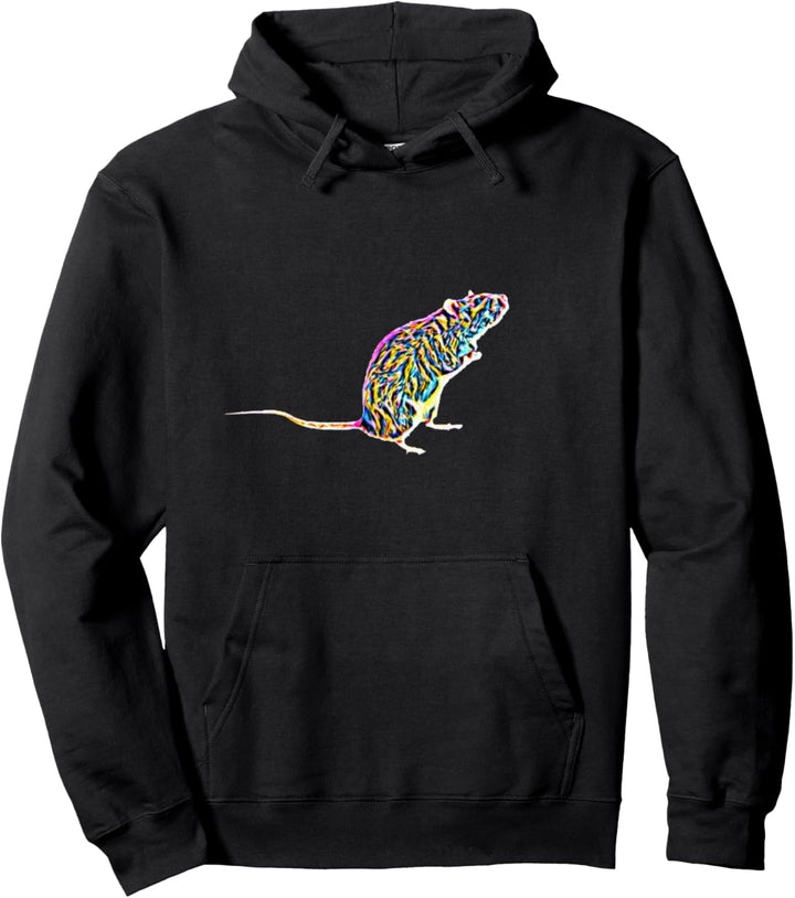 Ratten Motiv süsse Ratte bunte Nagetiere Käse Haustiere Ratte Pullover Hoodie