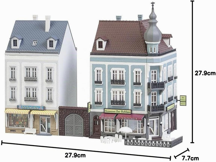 Faller FA 232387 - 2 Stadthäuser Beethovenstrasse, Zubehör für die Modelleisenbahn, Modellbau, 18.5