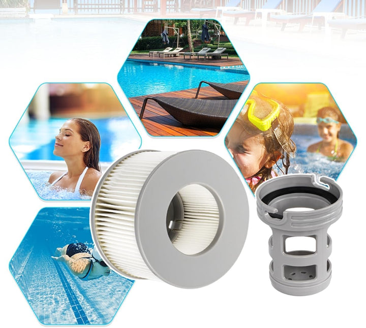 YanBan 4 Sets Whirlpool-Filter + schraubbarer Basisadapter für MSpa Filterkartusche, verbesserte Ver