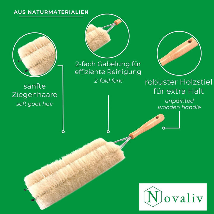 Novaliv 2X Jalousienbürste Jalousien Rolladenbürste Rollo Reinigungsbürste 47x14cm IDEAL auch als He