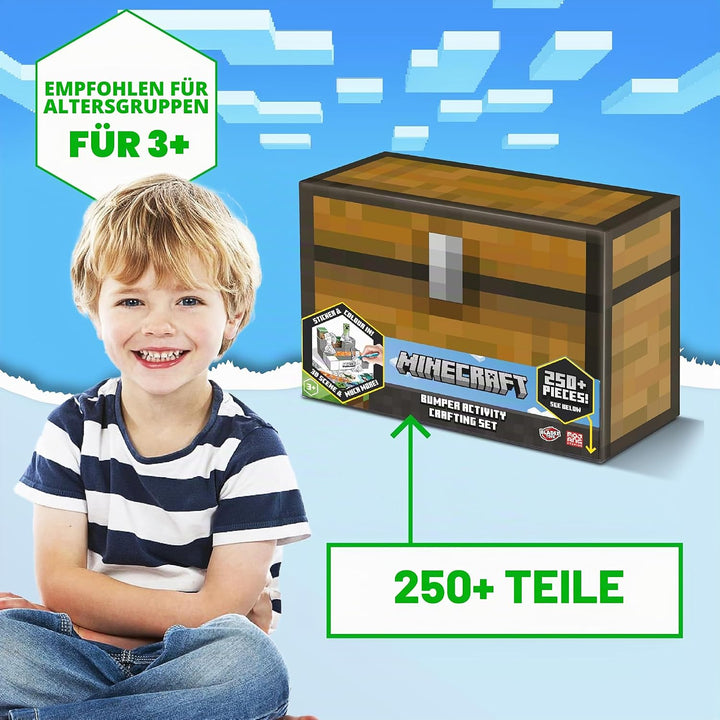 Minecraft BLADEZ Bumper Activity Set, Kunst und Handwerk, lizenziertes Schreibwaren-Set mit Stiften