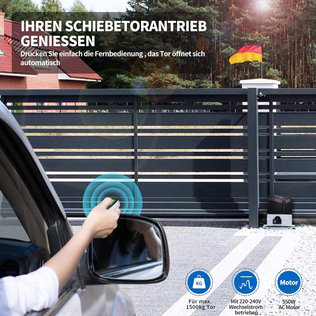 TOPENS RK1200T Schiebetorantrieb Torantrieb Schiebetor automatischer Toröffner mit 2 Fernbedienungen