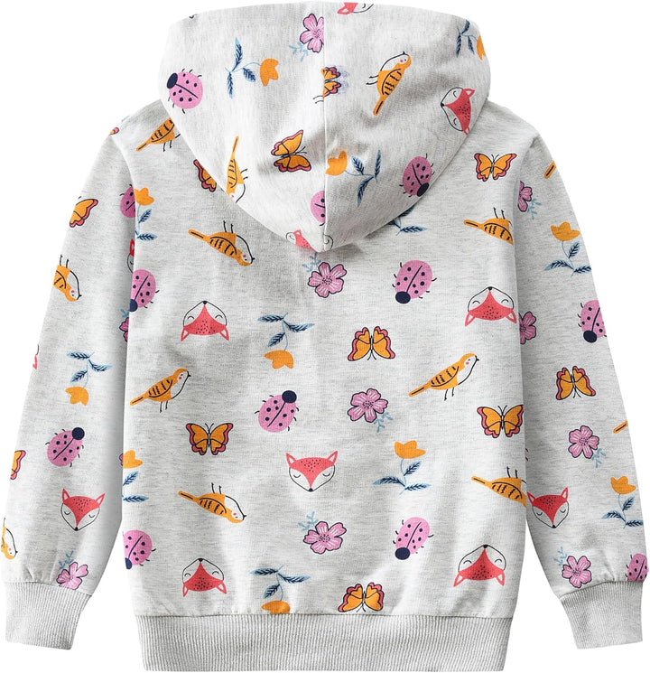 EULLA Kinder Mädchen Zip Up Hoodie Sweatjacke Kapuzenjacke Kapuzenpullover Langarm Baumwolle Einhorn