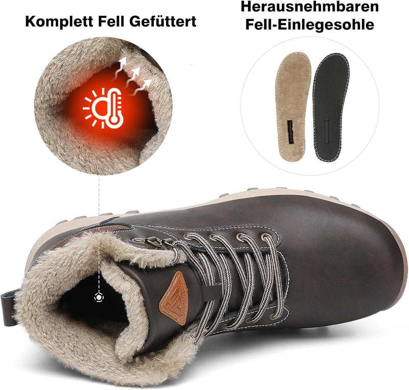 Mishansha Winterschuhe Warme Gefütterte Herren Damen Winterstiefel Wasserdicht Trekkingschuhe Wander