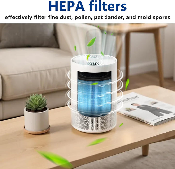 Ersatzfilter Kompatibel mit AIRTOK AP0601 Luftreiniger, 4er-Pack H13 HEPA Filter mit Aktivkohleschic