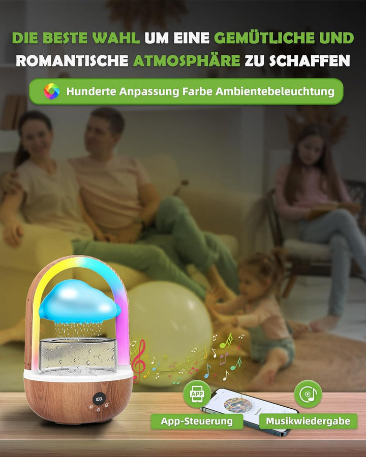 Regenwolken Luftbefeuchter Mit Regenbogenlicht, Weljoy Humidifier Mit Bluetooth-Verbindung Exklusive