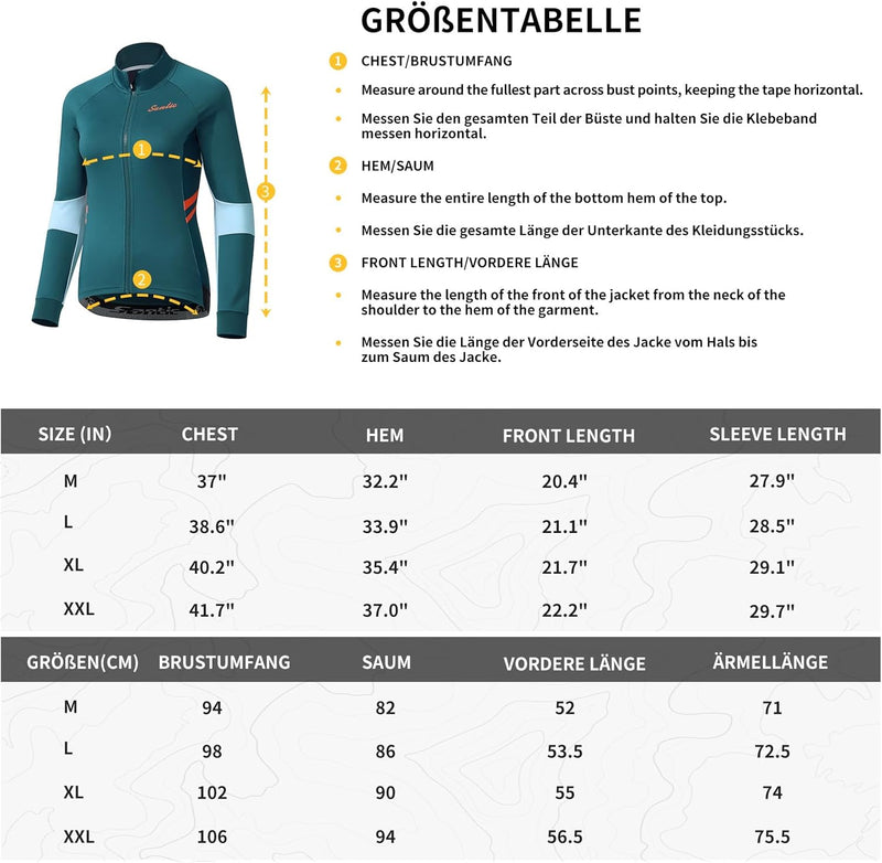 Santic Fahrradjacke Damen Winter Thermo Jacken Winddichte Laufjacke Leichte Atmungsaktiv Langarm Ref