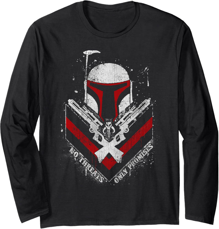 Star Wars Boba Fett Shield Portrait Langarmshirt