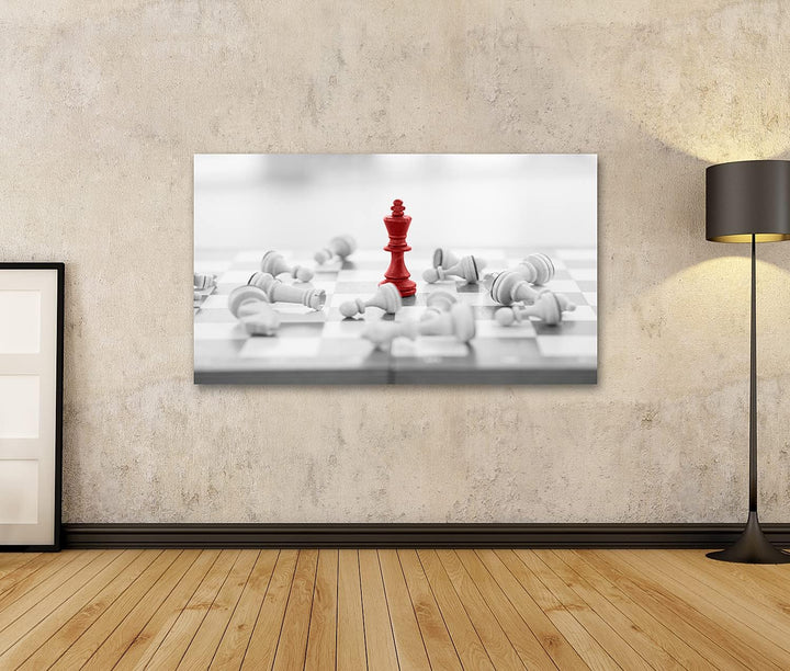 islandburner Bild auf Leinwand Schach Business Konzept Führer & Erfolg Wandbild Poster Kunstdruck Bi