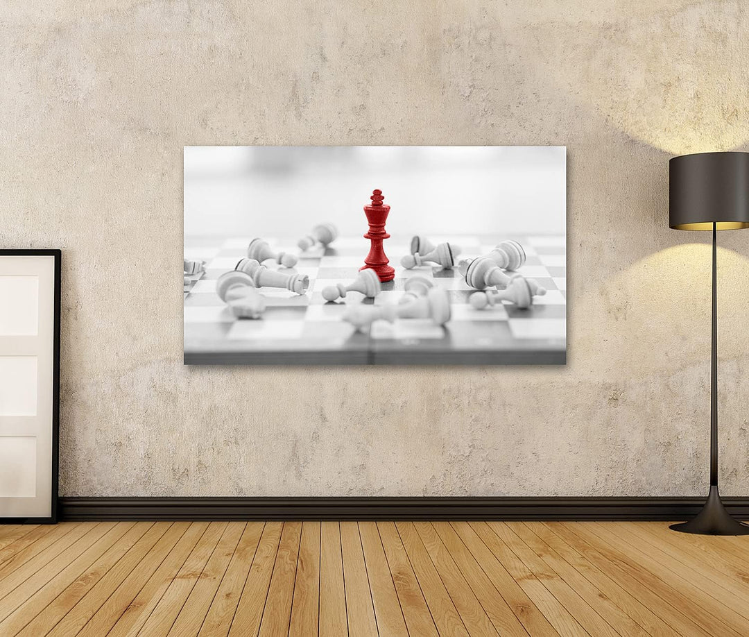 islandburner Bild auf Leinwand Schach Business Konzept Führer & Erfolg Wandbild Poster Kunstdruck Bi