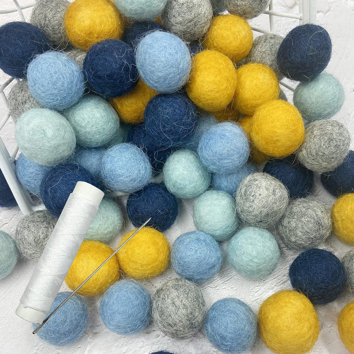 Yulitigy Filz Pom Pom Balls 2cm 80pc Blau Wollball Bunting Home Dekor DIY Custom Filz Ball Party Gir