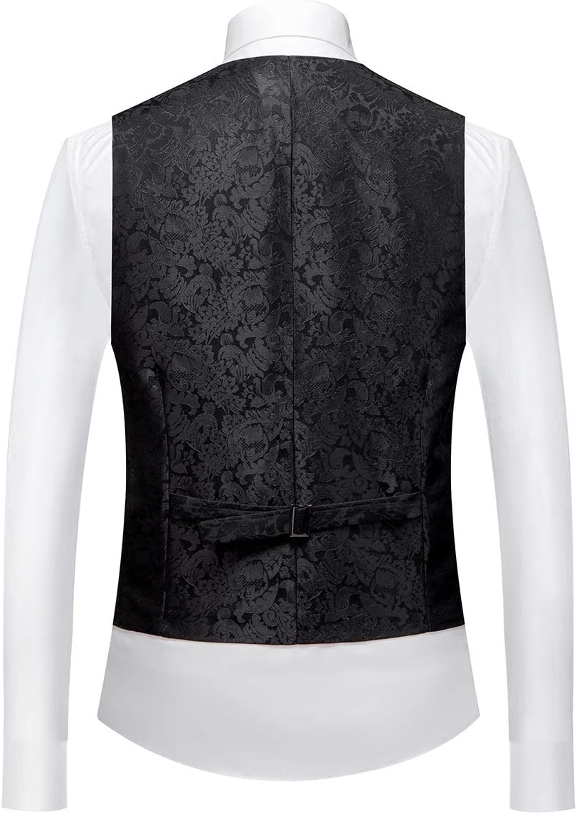 Anzug Herren 3-Teillig mit Schalkragen Muster Hochzeit Formell Business Smoking Jacke Weste und Hose