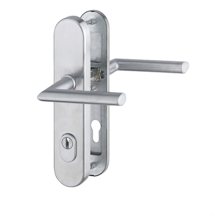 Hoppe 3664291 Schutzbeschlag Stockholm ES1, beids.Drücker,mit ZA,Entf.92mm,Edelstahl 10mm Stift, TS