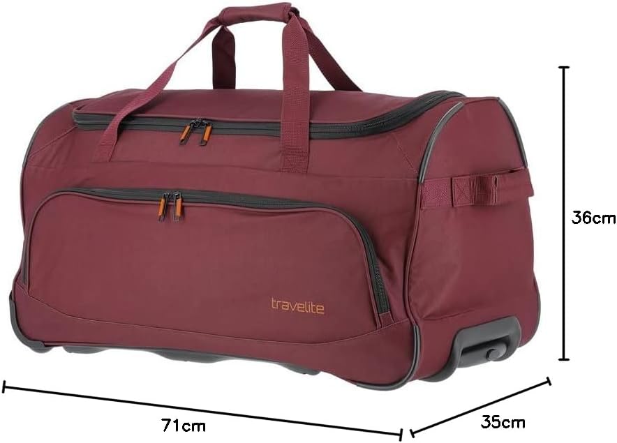 travelite 2-Rad Trolley Reisetasche Grösse L, Gepäck Serie BASICS FRESH: Weichgepäck Reisetasche mit
