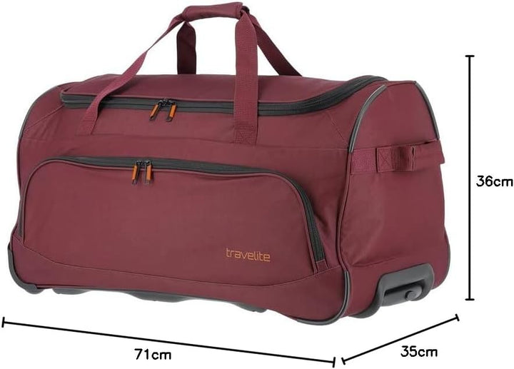 travelite 2-Rad Trolley Reisetasche Grösse L, Gepäck Serie BASICS FRESH: Weichgepäck Reisetasche mit