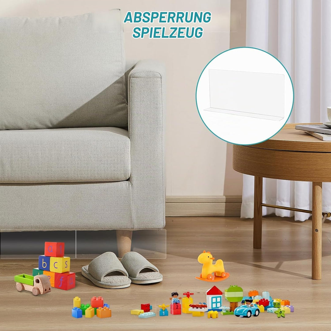 8 Stück Spielzeugblocker Couch, 39x4x24cm Spielzeugblocker für Möbel mit 6m Klebeband Transparente S