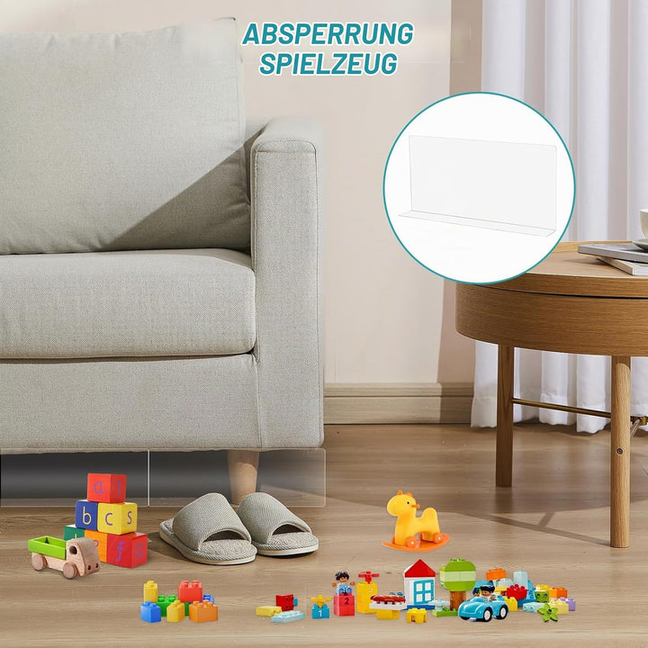 8 Stück Spielzeugblocker Couch, 39x4x24cm Spielzeugblocker für Möbel mit 6m Klebeband Transparente S