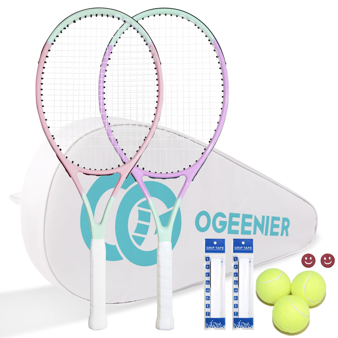 OGEENIER 27 Zoll 2 Player Tennisschläger Racket Set für Erwachsene Tennisschläger Damen Herren, für