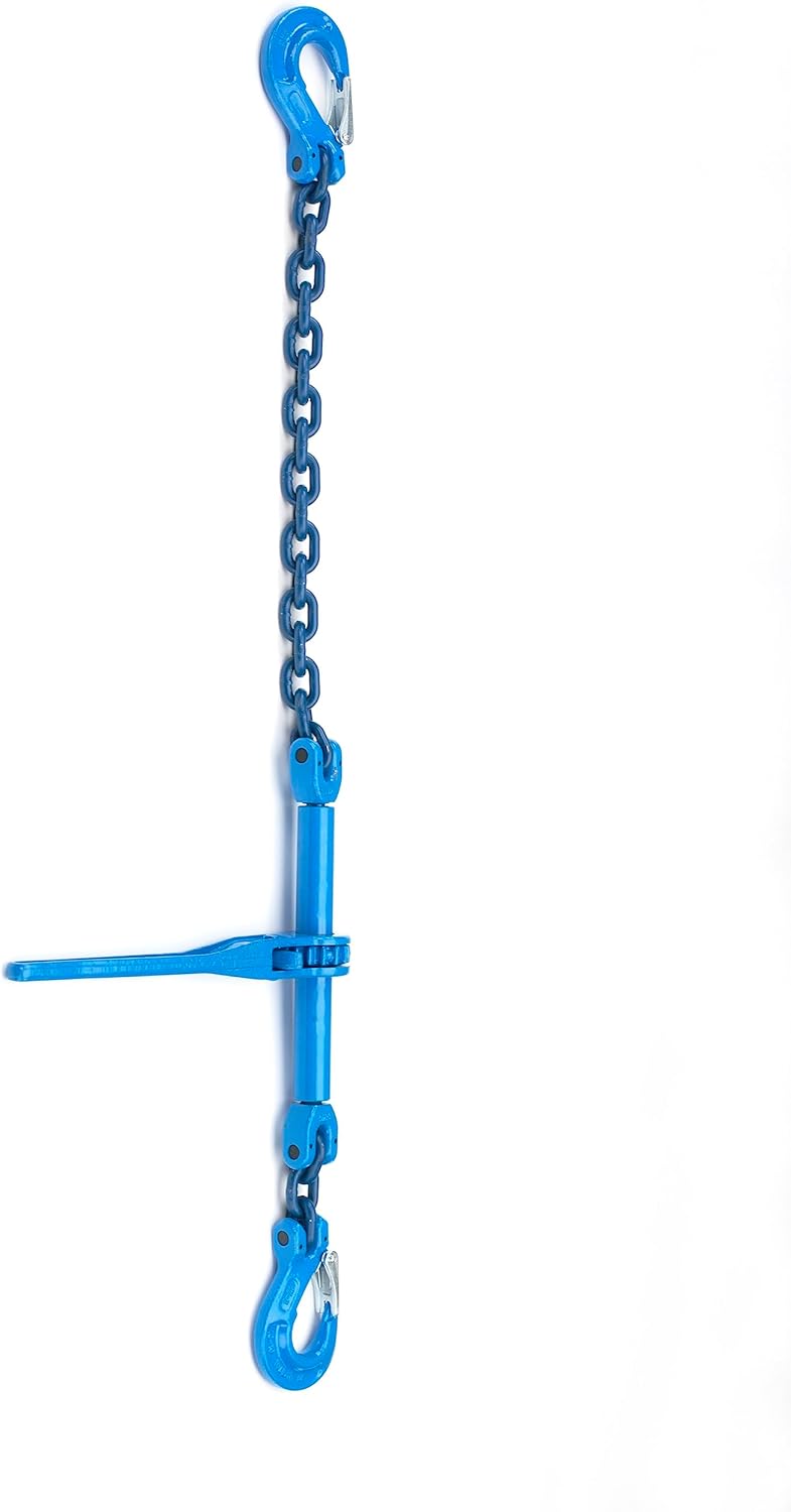 Joma-Tech Zurrkette 8mm Ø GK10 einteilig mit integriertem Ratschenlastspanner, blau - [ 1m ]