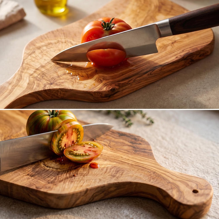 Erreke Schneidebrett, Natürliches Olivenholz, Servieren oder Schneiden von Speisen, Schneidebretter