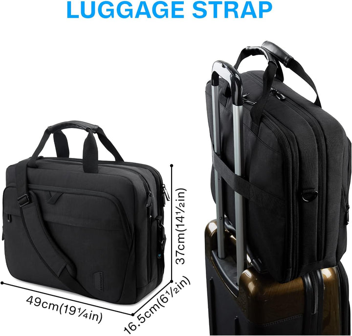 bagsmart 17,3-Zoll-Laptoptasche, Erweiterbare Aktentasche, Computertasche für Herren und Damen, Lapt