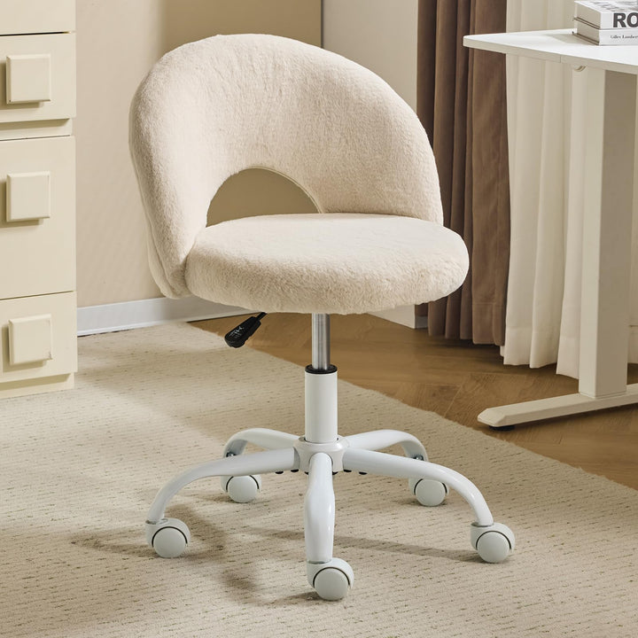 Bonnlo Homeoffice Stuhl, Schreibtischstuhl, Schminktisch Stuhl, Bürostuhl ohne Armlehnen, Drehstuhl