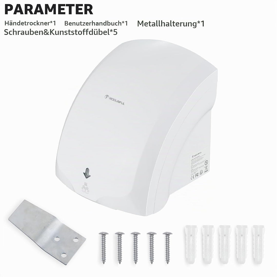 Modunful Automatischer Handtrockner Infrarotsensor Handtrockner für Badezimmer zu Hause, Extra Leise