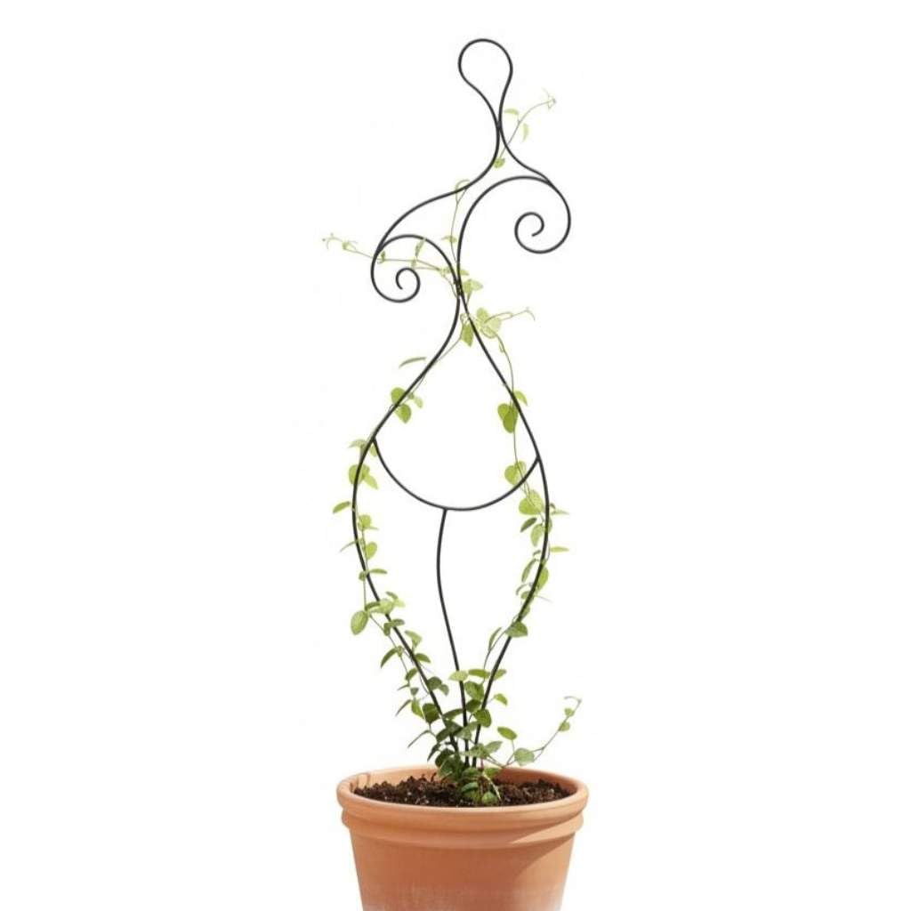 DanDiBo Design Rankhilfe Metall Rankgitter 140 cm Schwarz Frau Lora Kletterhilfe Bodenstecker Blumen