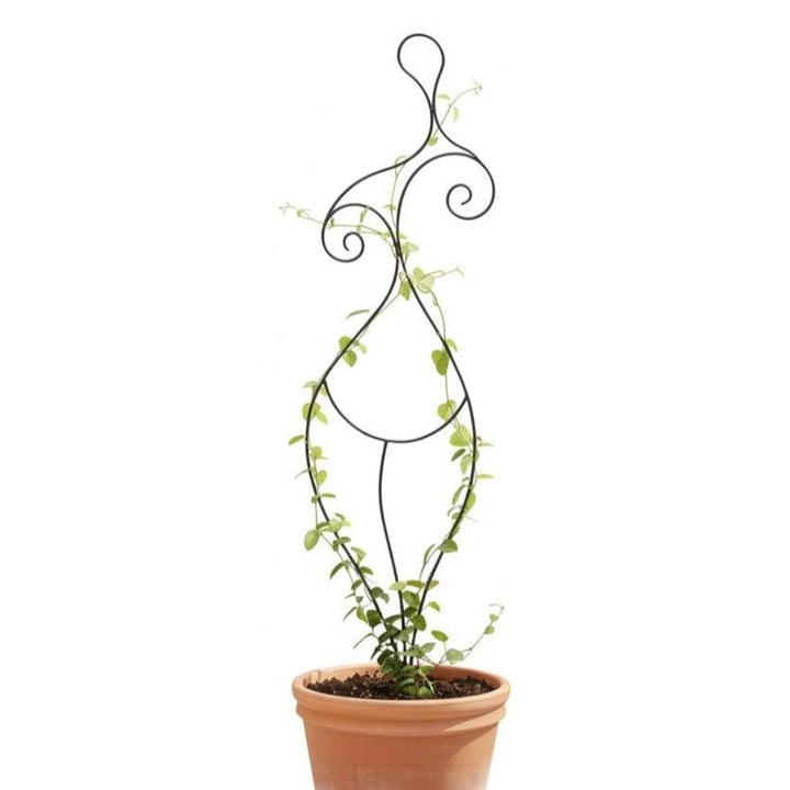 DanDiBo Design Rankhilfe Metall Rankgitter 140 cm Schwarz Frau Lora Kletterhilfe Bodenstecker Blumen