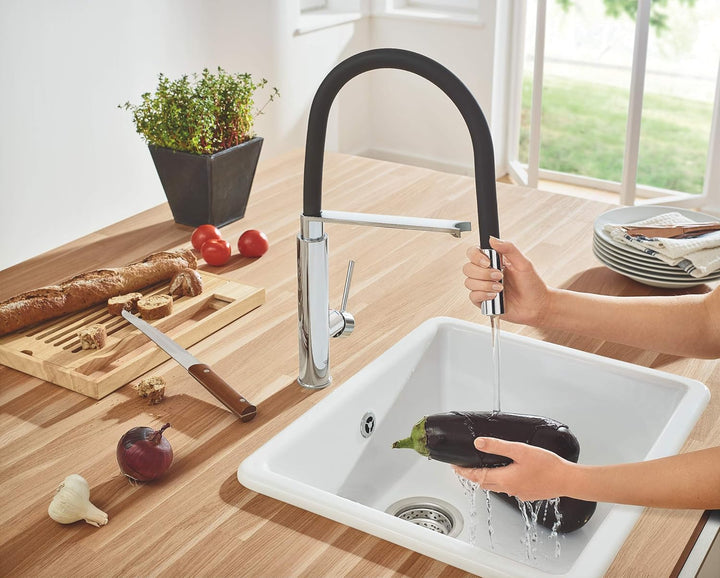 GROHE Concetto, Profi Küchenarmatur mit 2 Strahlarten (Wasserhahn Küche mit ausziehbarer Profibrause