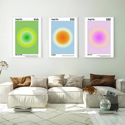 LXTOPN Engel Nummer Poster - Bunte Gradient Aura Poster,Wandkunst, positive Energiemalerei für Zimme