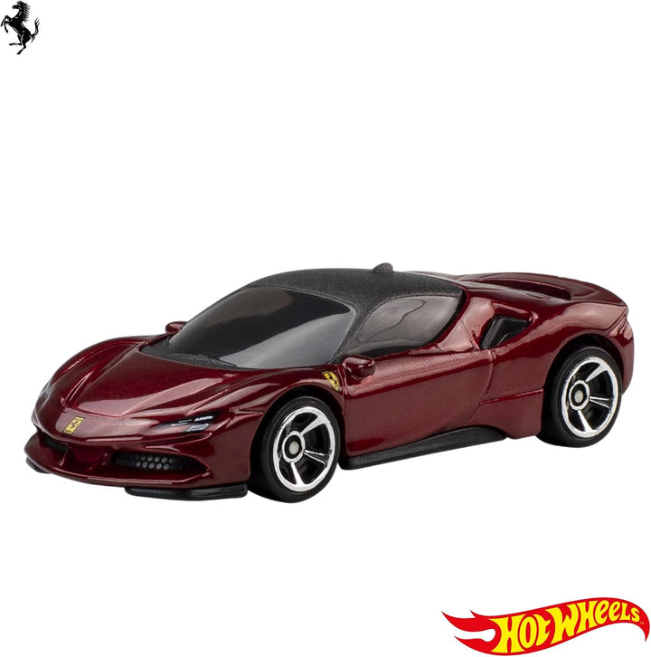 Hot Wheels Spielzeug-Ferrari-Autos, Die-Cast, 5er-Pack im Massstab 1:64, offiziell Lizenziertes 5er-