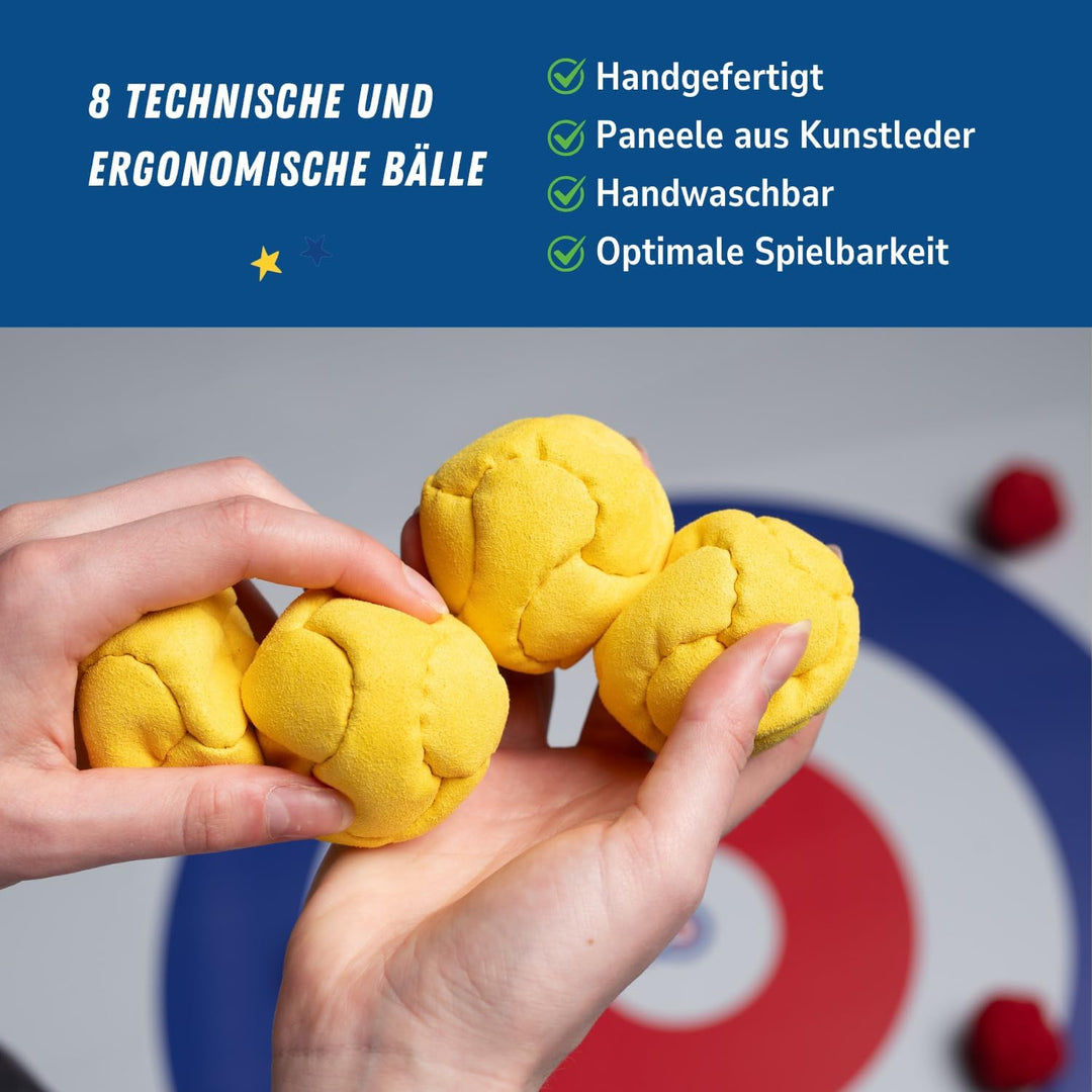 GABAKY Originelles Boccia-Spiel, Mix aus Puck und Curling, Ziel mit 8 weichen Kugeln, für jedes Terr