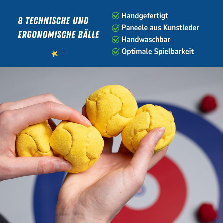 GABAKY Originelles Boccia-Spiel, Mix aus Puck und Curling, Ziel mit 8 weichen Kugeln, für jedes Terr