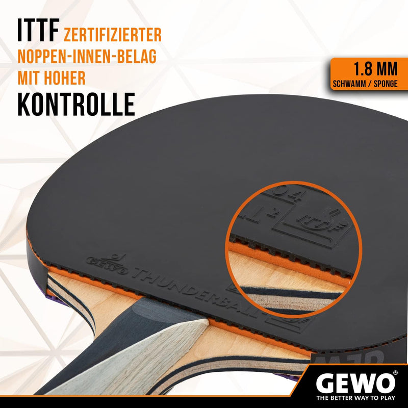 GEWO PS Blast Power Tischtennisschläger - ITTF genehmigter Profi-Tischtennisschläger, Allroundschläg